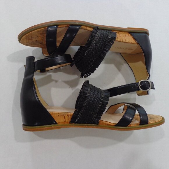 Nine West Women's Vernell Flat Sandals Black‎ Ankle Strap Size 7M - Picture 4 of 7